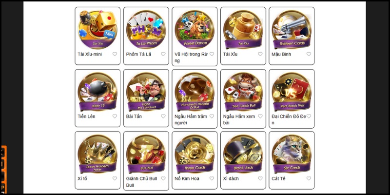 Có rất nhiều game được tích hợp trong các sảnh